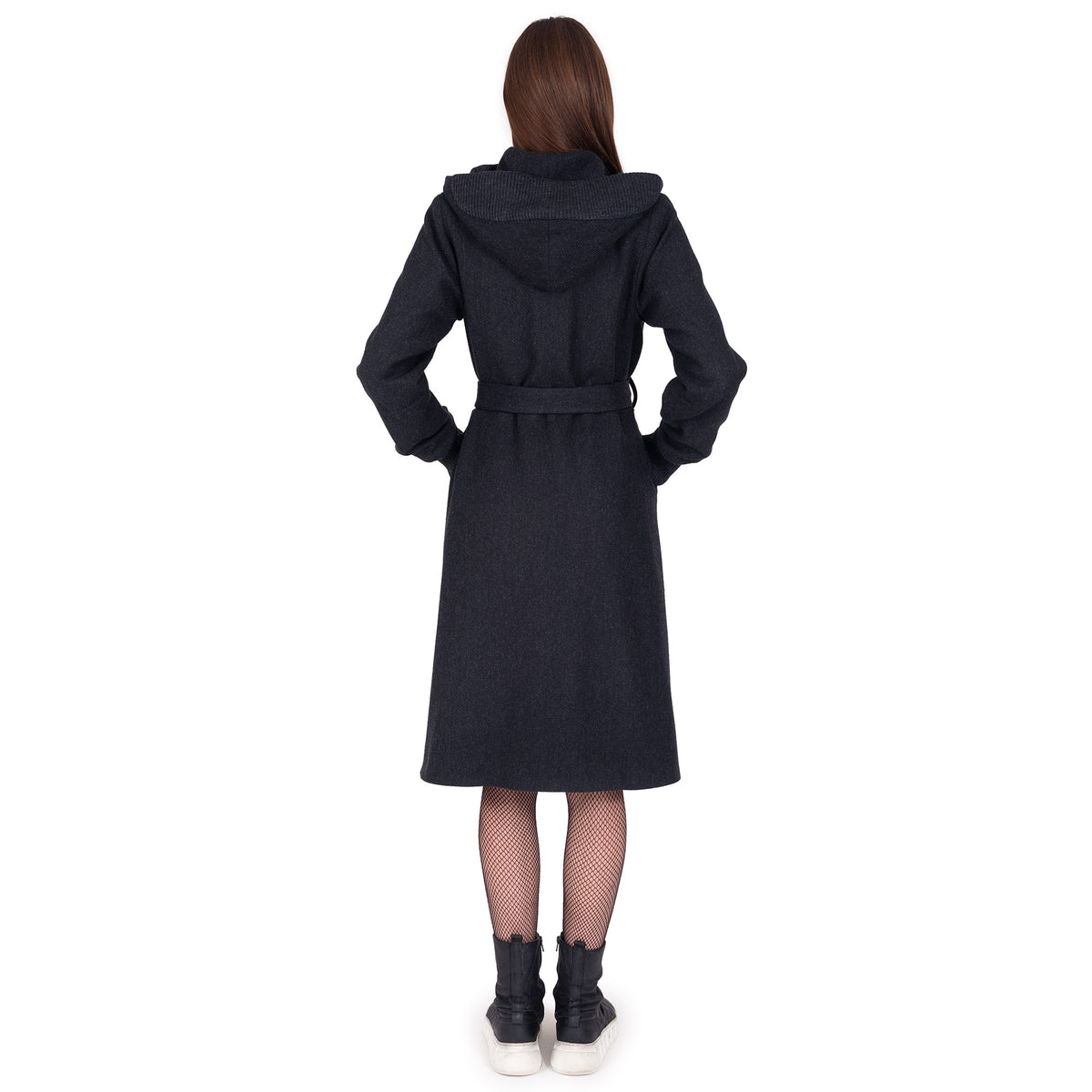 Wollmantel mit Kapuze