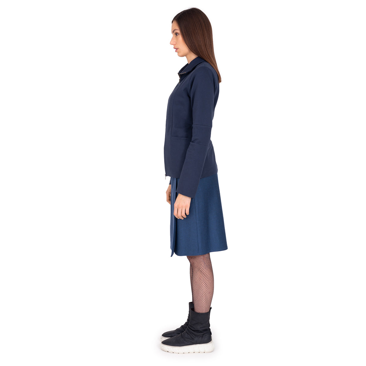 Kapuzensweatjacke aus Bio-Jersey, Front asymmetrisch