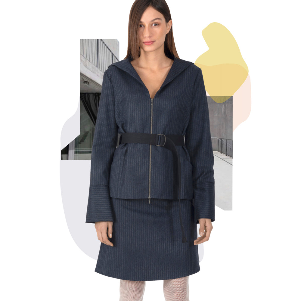 Kapuzenblazer mit Gürtel